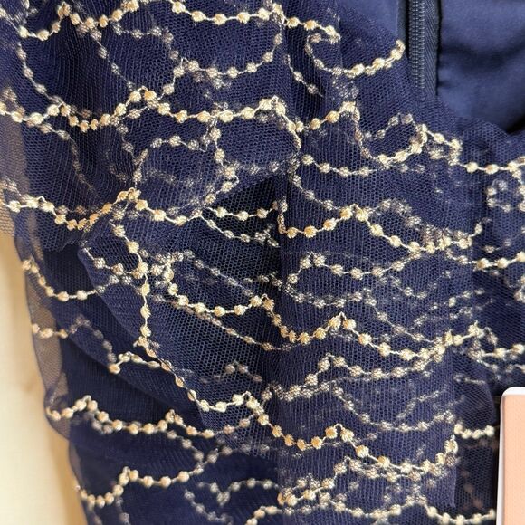 NWT ALICE MCCALL venue Valentine Midi Dress size 0 indigo $550 retail - Picture 7 of 9